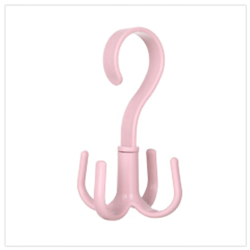 Rotating Handbag Hanger Multifunctional Closet Handbag Hook Scarf Hanging Rack for BedroomNordic Pink