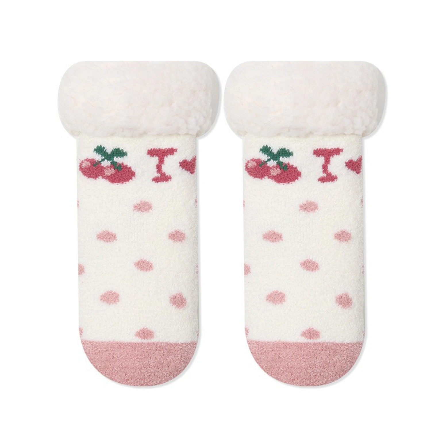 Baby Winter Slipper Socks, Warm Sherpa-lined Fuzzy Socks with Grips