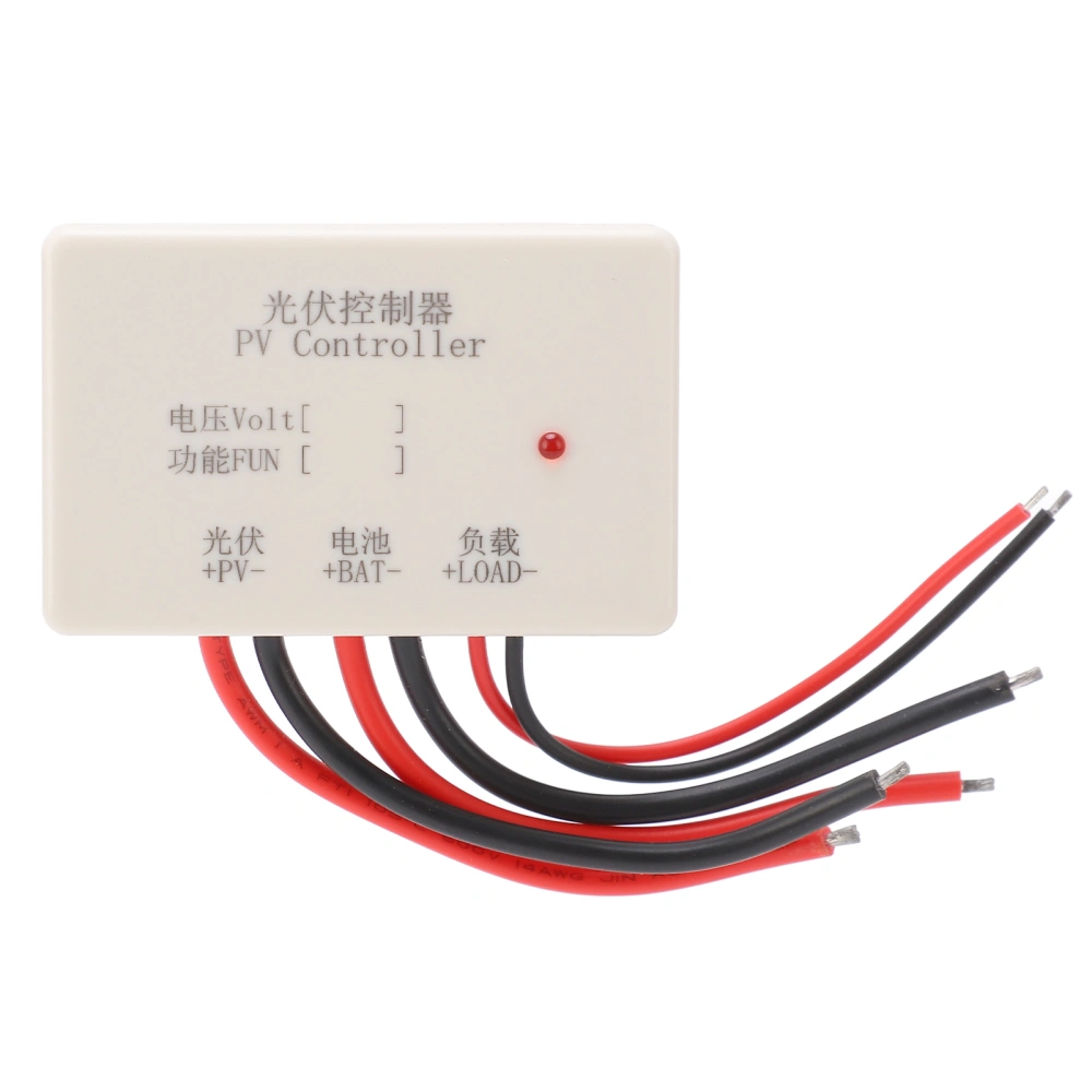 Waterproof Solar Charge Controller ABS Housing Solar Panel Battery Regulator with Overcharge Overdischarge Protection Light Control Version for Solar Light