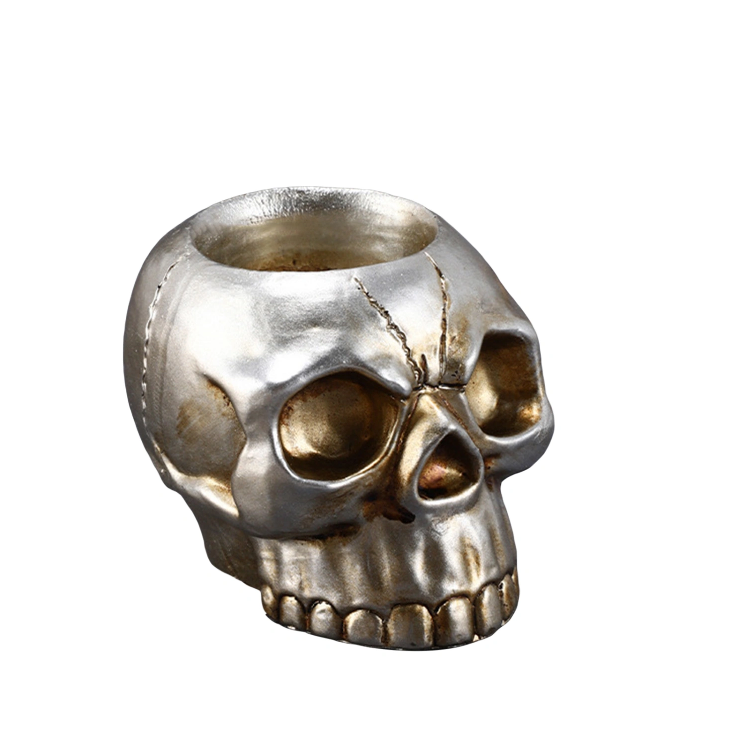 Skull Shaped Candle Holder, Mini Skeleton Skull Candlestick Holder 