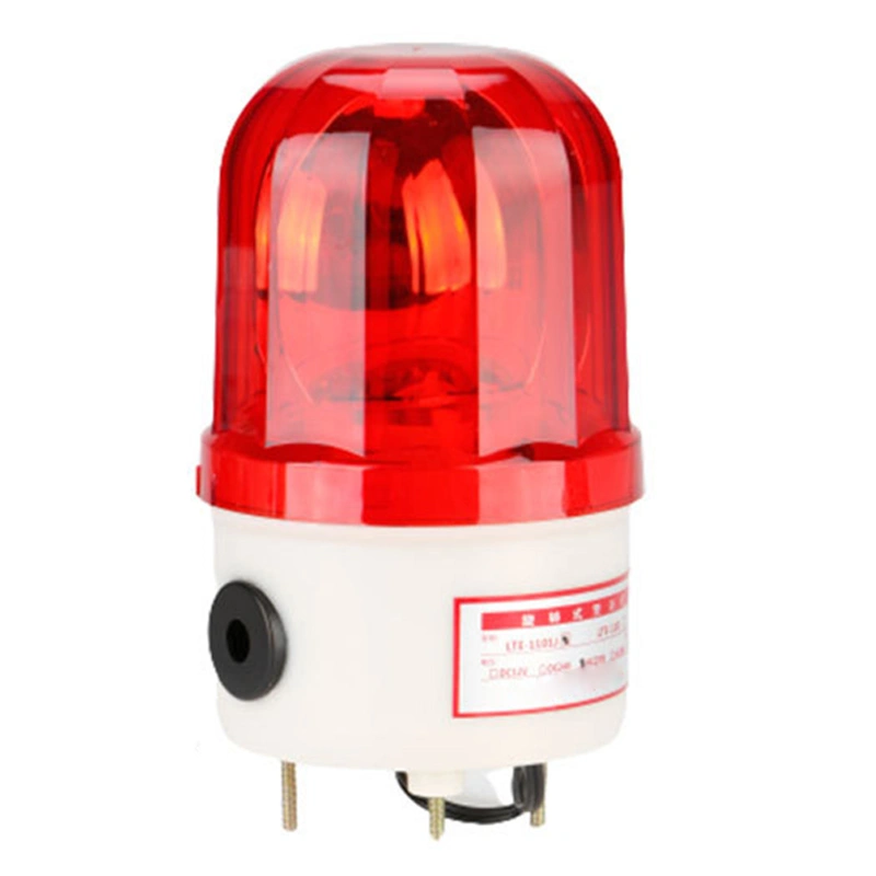 Rotating LED Warning Light 90 DB Sound Waterproof Dustproof Security Alarm Light with LED Lamp Red 12V