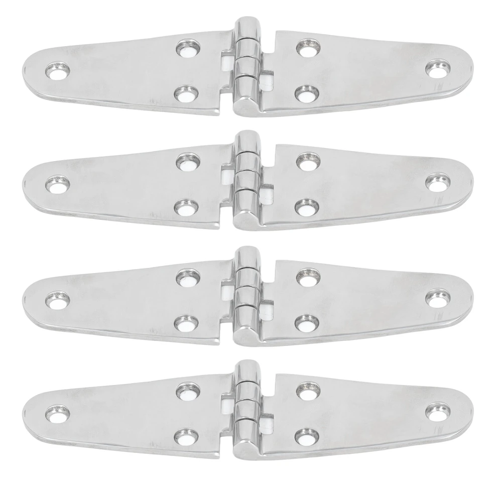 4Pcs Door Hinges 316 Stainless Steel Marine Grade for Boat Cabinet Hatch RVs 6 Holes Hardware