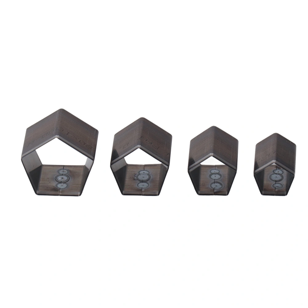 4Pcs Pentagon Cutting Punching Die Alloy Steel Leather Cutting Mold for DIY Leather Craft