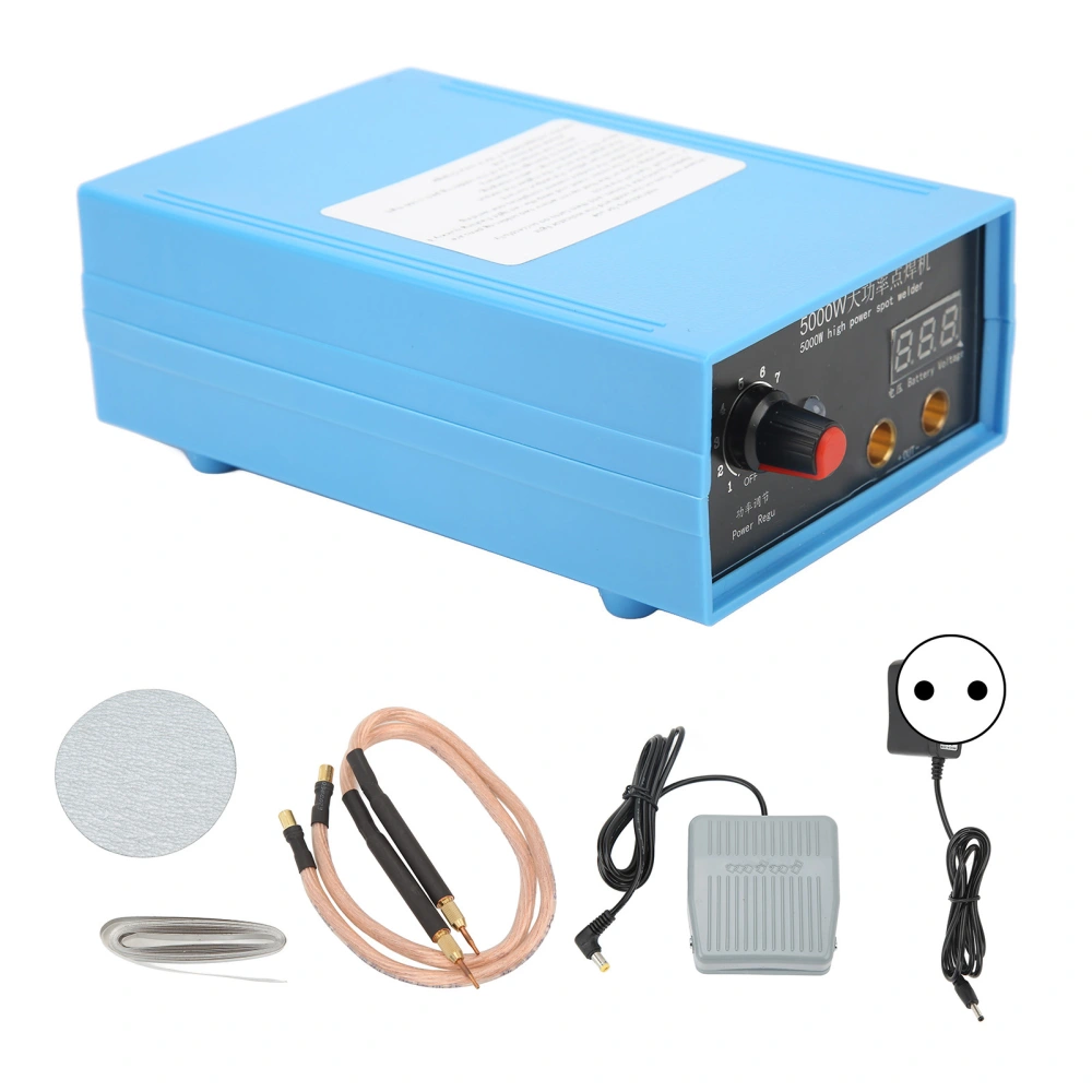 Spot Welder 5000W Handheld Copper Needle Digital Tube Display Battery Spot Welding Kit AC100‑240V EU Plug