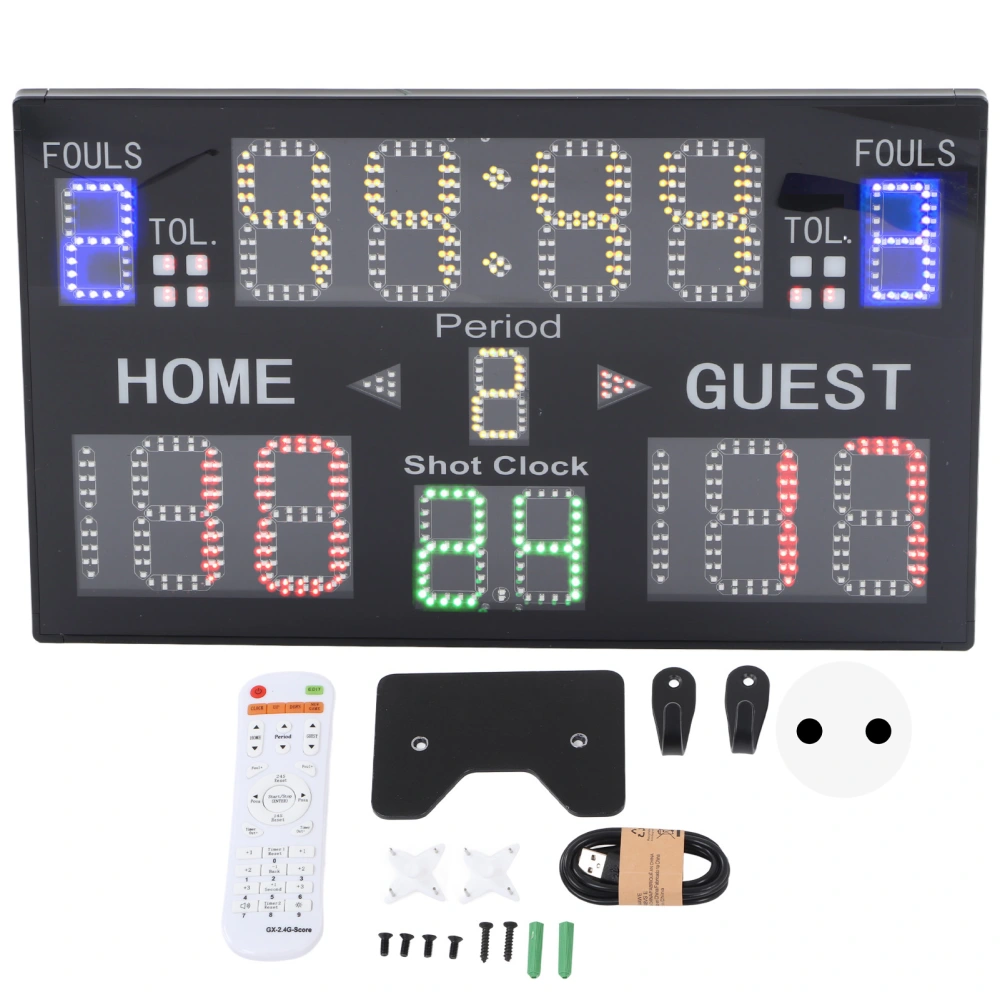 Electronic Scoreboard Indoor 15 Digit LED Digital Multisport Tabletop Score Keeper for Basketball Volleyball 100‑240V EU Plug