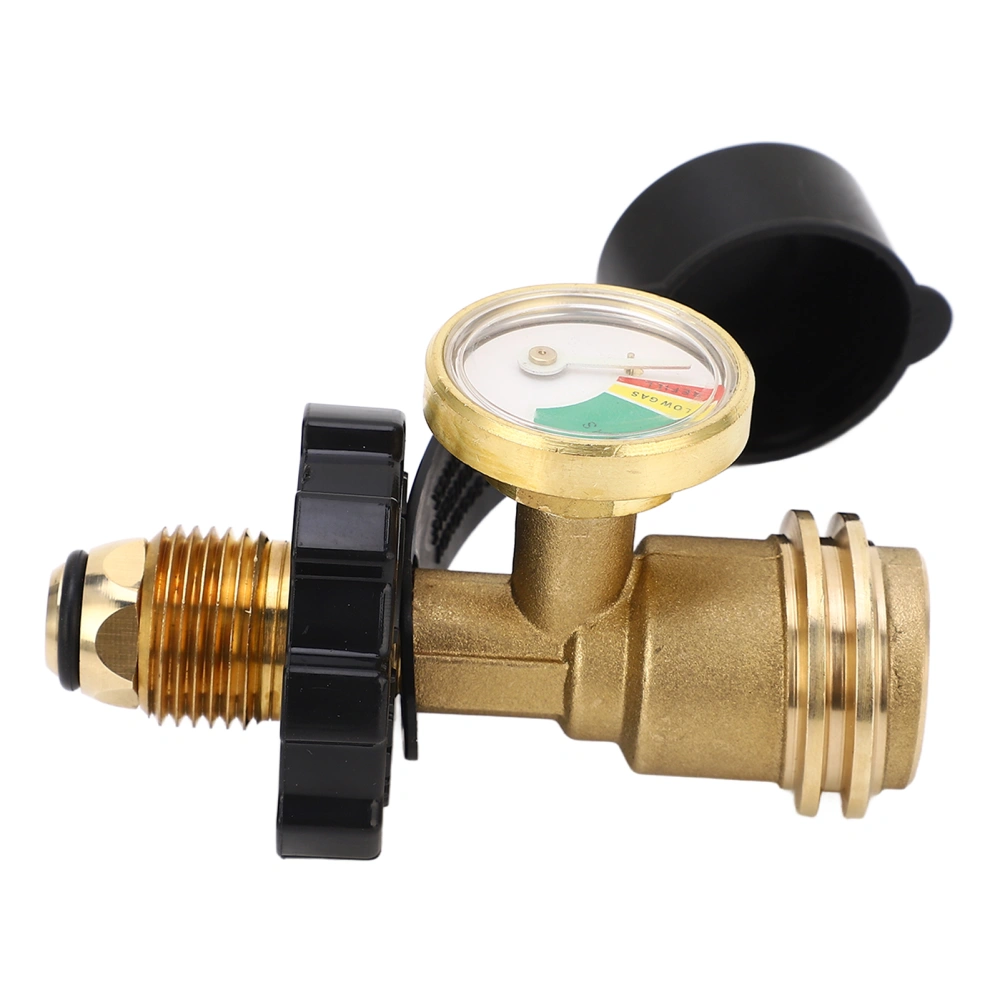 Gas Tank Pressure Gauge QCC Type 1 Converts 5‑100lb Gas Cylinder Interface Pressure Meter