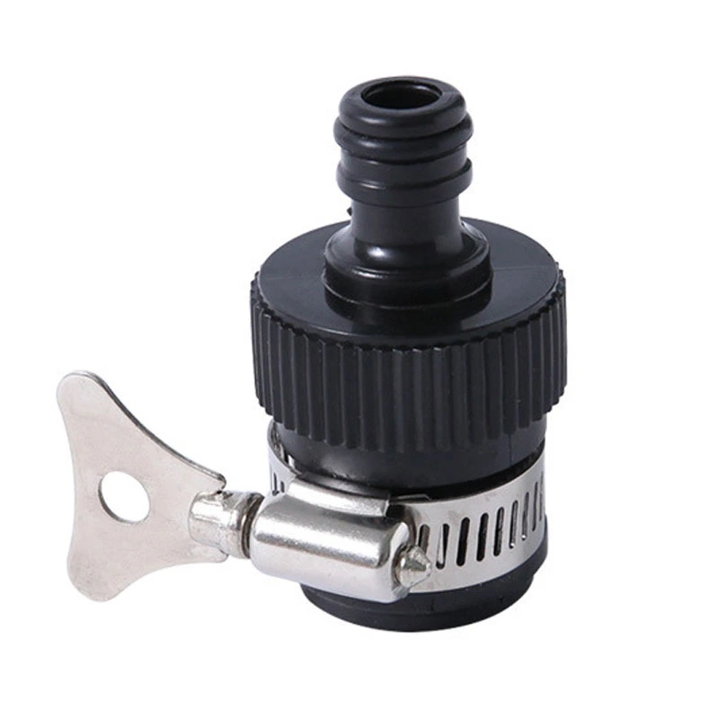 Rubber Faucet Universal Connector with Metal Clamp Handle Tap Water Inlet Hose Adapter