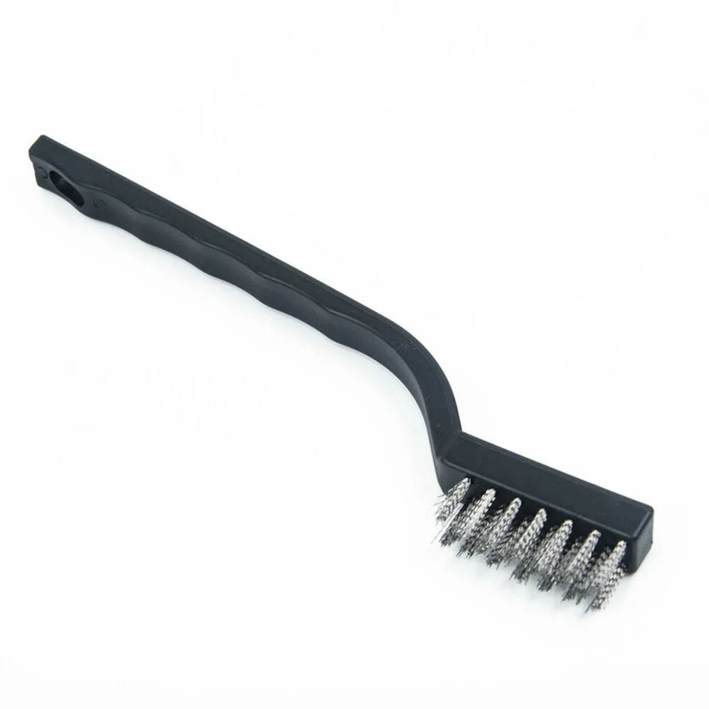 Metal Cleaning Brush with Curved Handle, Mini Welding Slag Rust Polishing Tool