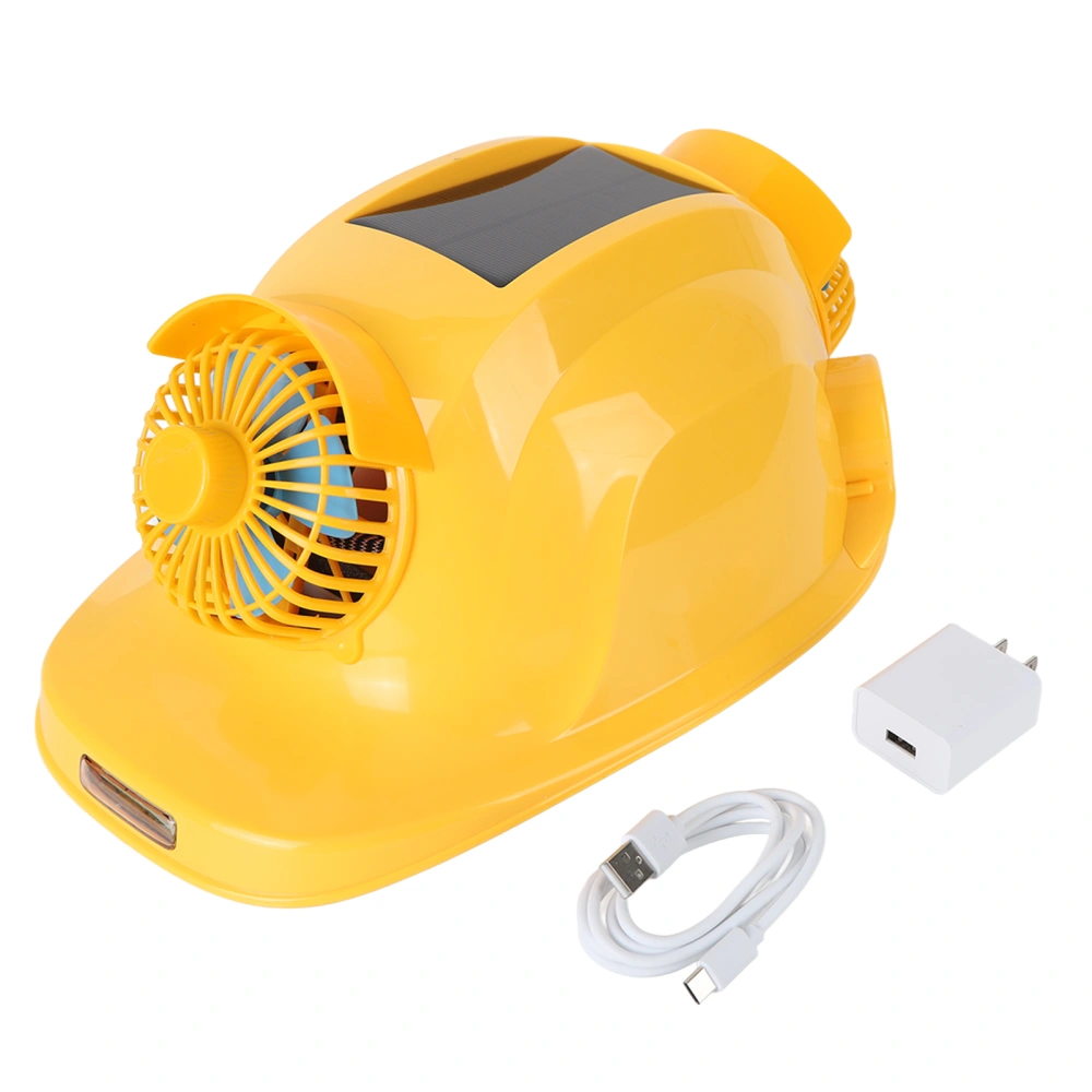 6 Fans Solar Hard Hat Rechargeable Sunscreen Cooling Working Helmet with Battery US Plug 100‑240V