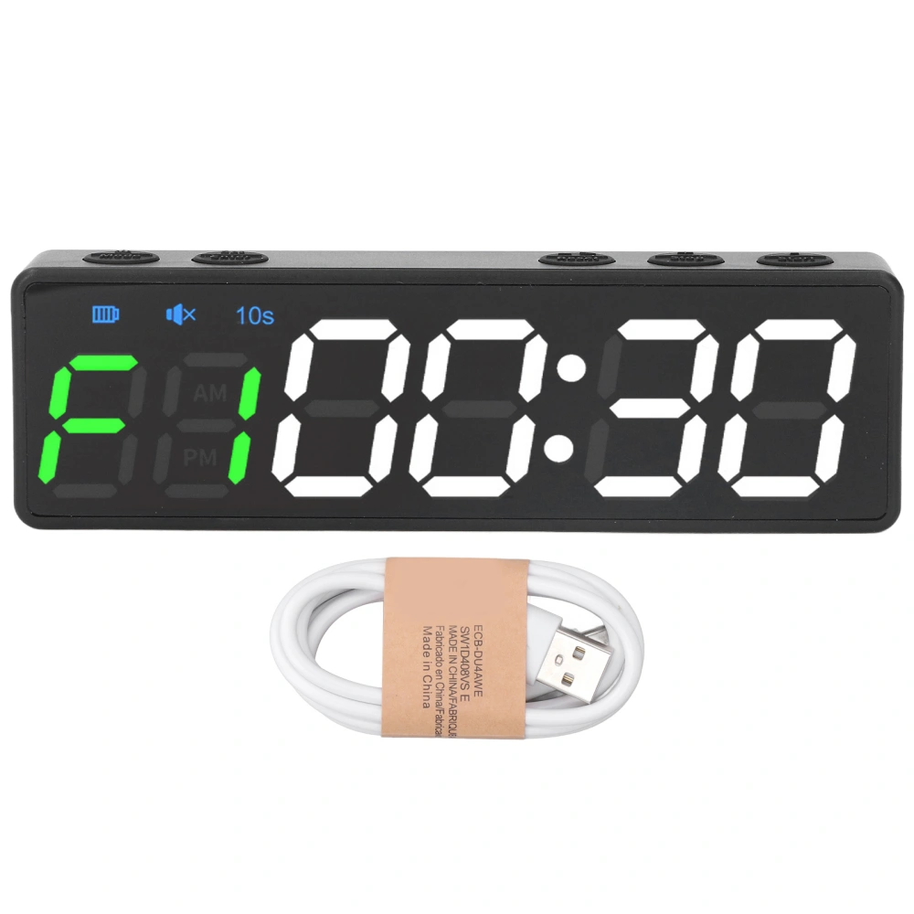 Gym Timer Portable Workout Interval Timer Fitness Clock Large Digital Display with Built in Powerful Magnet Green and White