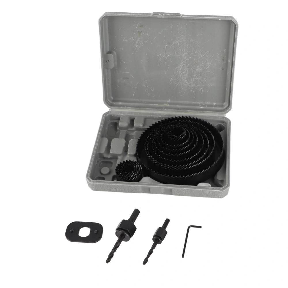 Carbon Steel Hole Saw Set Power Drill Hole Cutter with Mandrel and Gasket for Board Cutting