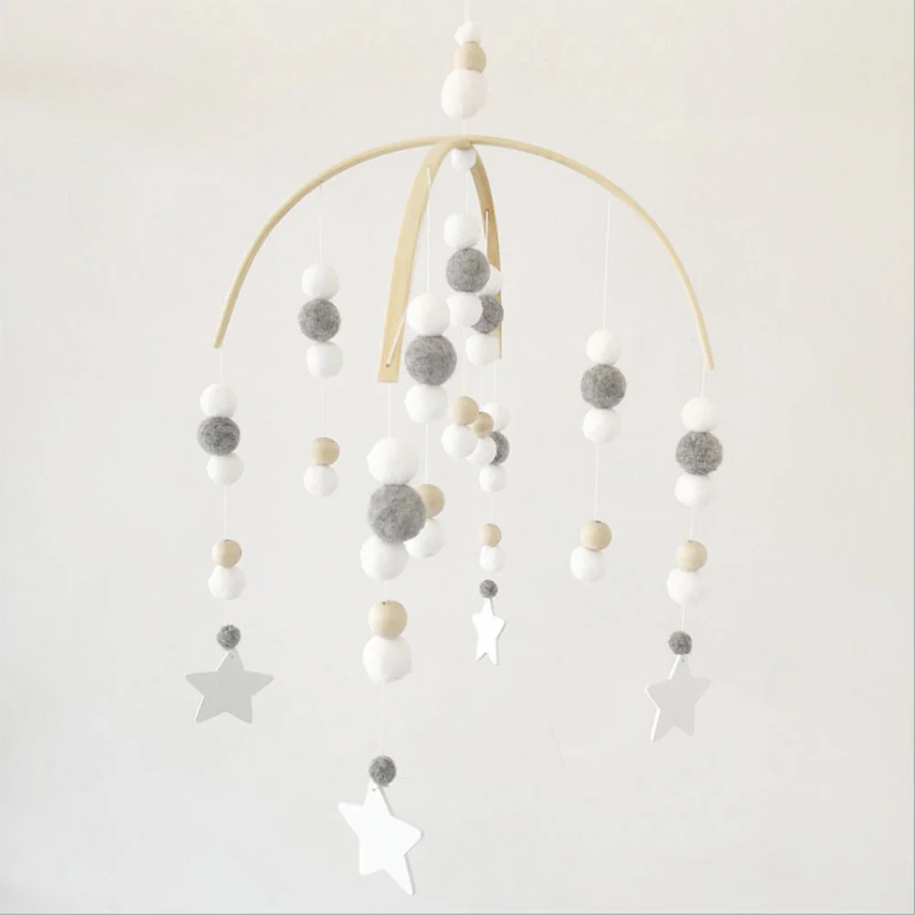 Baby Crib Mobile Hanging Toys Felt Ball Pendant Wind Chimes Decorations