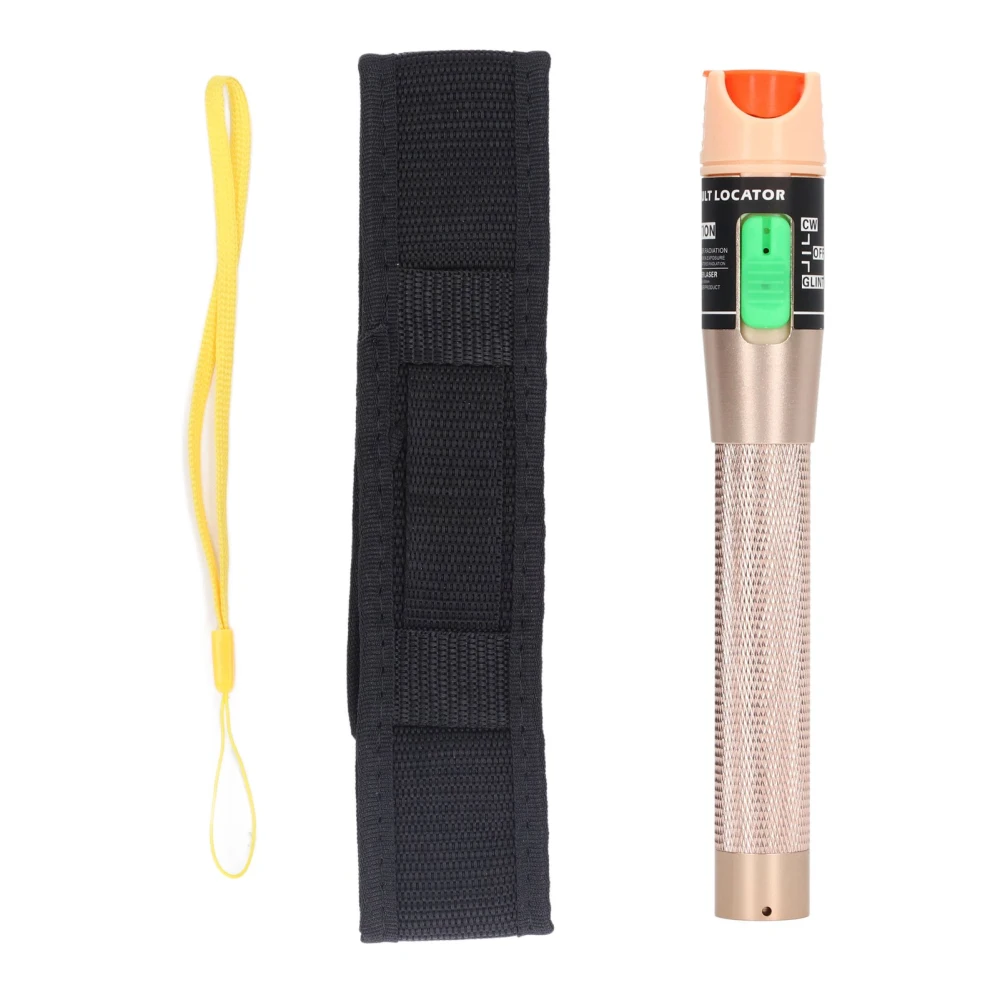 VFL Red Light Pen Non Slip Handle Aluminum Alloy Dust Proof 2.5mm Connector Fiber Visual Fault Locator Gold More Than 30mW