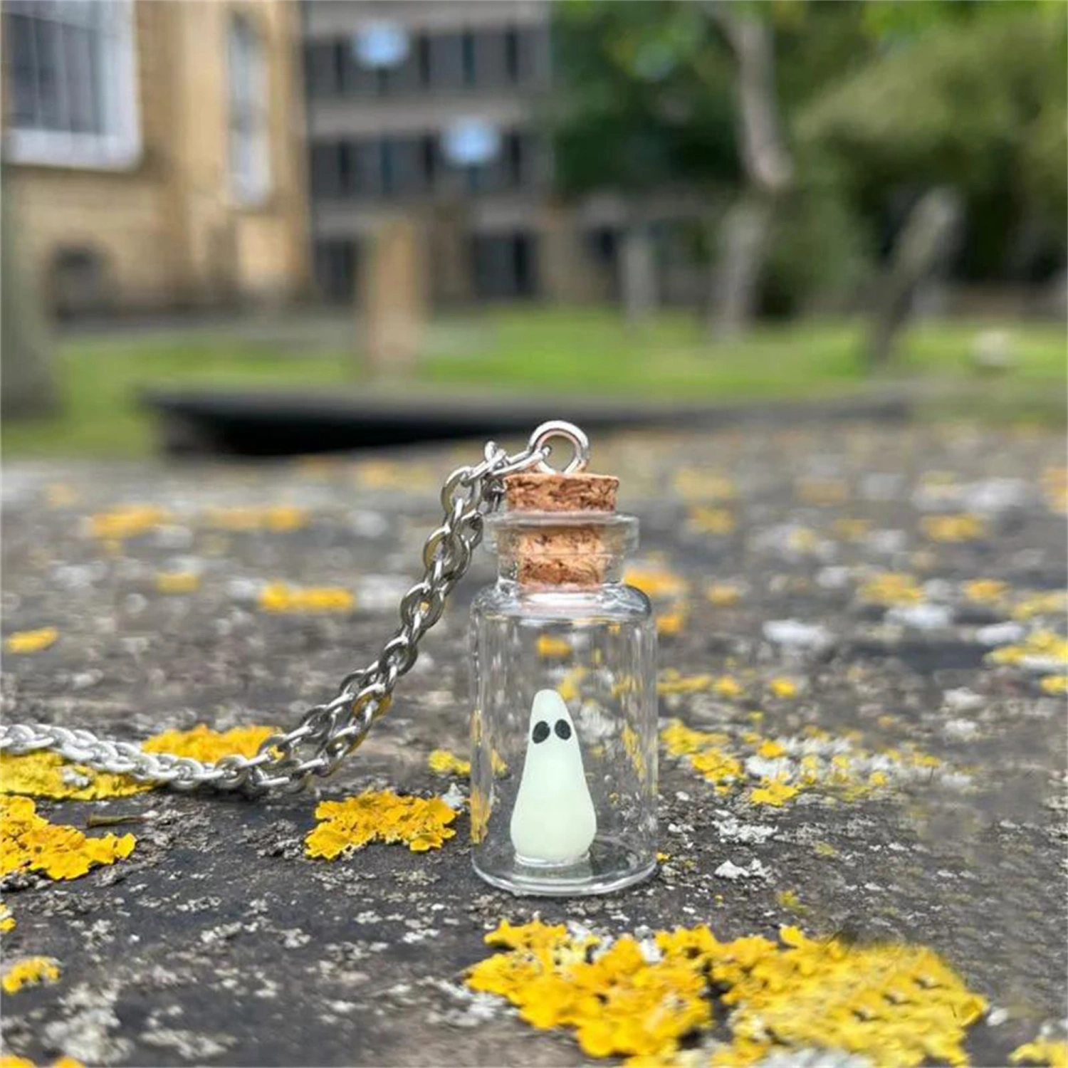 Halloween Ghost Necklace Glow in the Dark Ghost Pendant Necklace