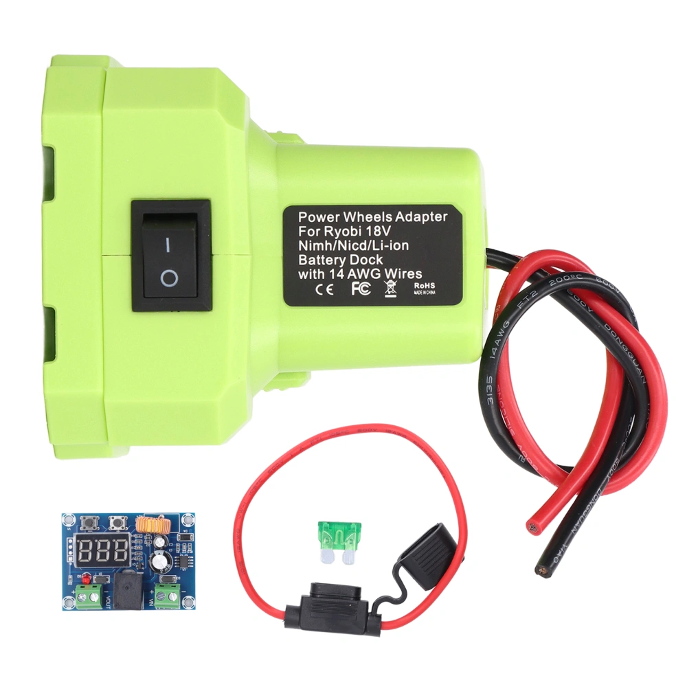 Battery Adapter 14 Gauge Wire 30A Fuse Insulated Power Tool Batteries Adapter for Ryobi 18V