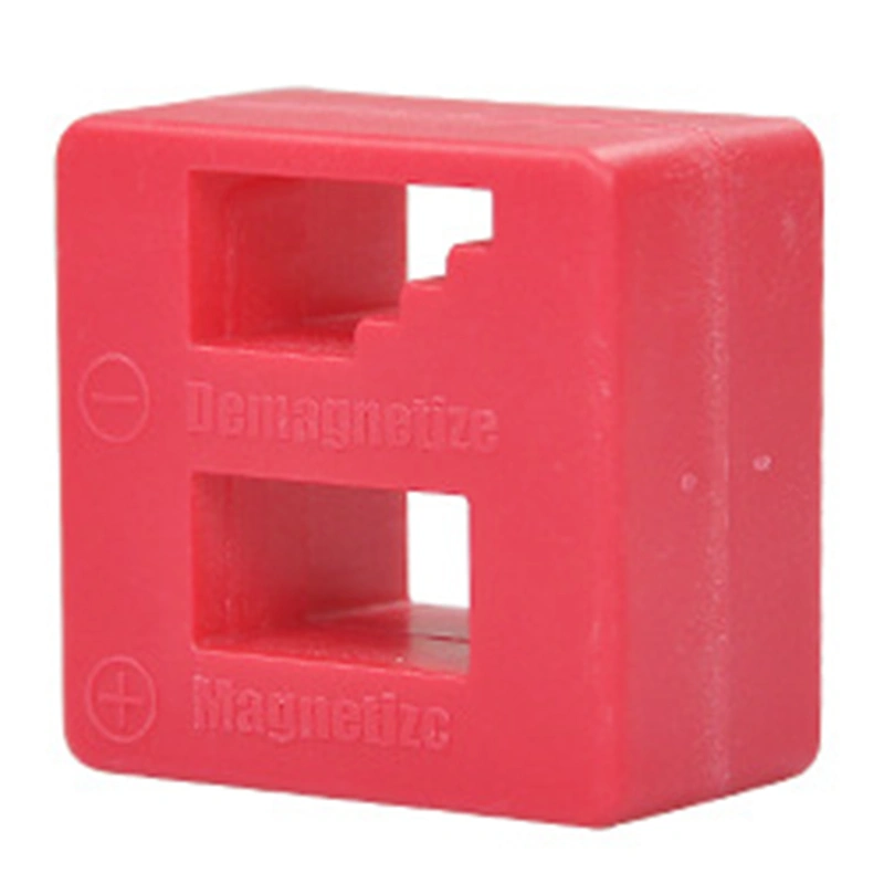 Magnetizer Demagnizer Block 2 In 1 Magnet Tool for Screwdriver Bit Metal Parts Accessories Red