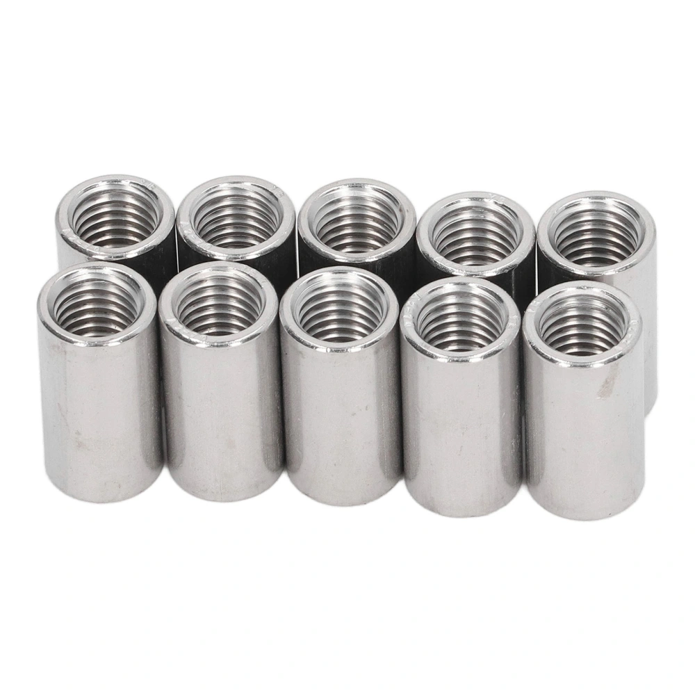 10Pcs Coupling Nut Round M12 Stainless Steel Rod Connector Nut Female Thread Fastener