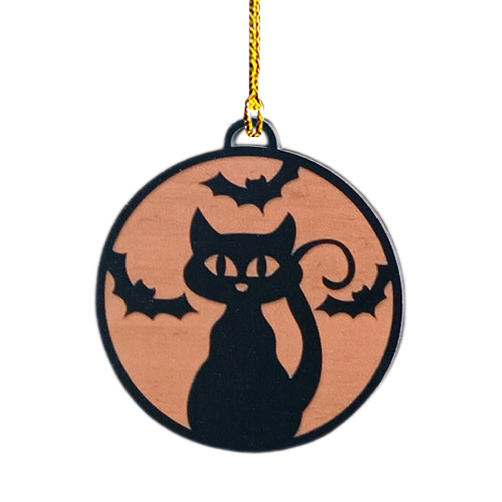 Halloween Car Ornaments Black Cat Ghost Spider Rearview Mirror Charms 