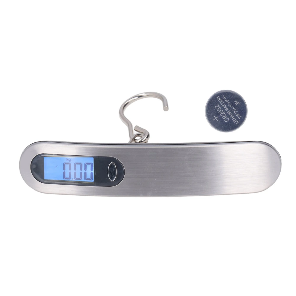 50kg Portable Electronic Hanging Scale Digital Luggage Fishing Scale with Battery Hook Type