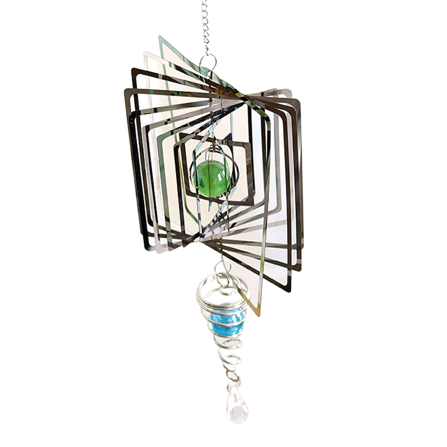 Home-Hanging Windbell Light Stainless Steel 3D Rotating Wind Chimes