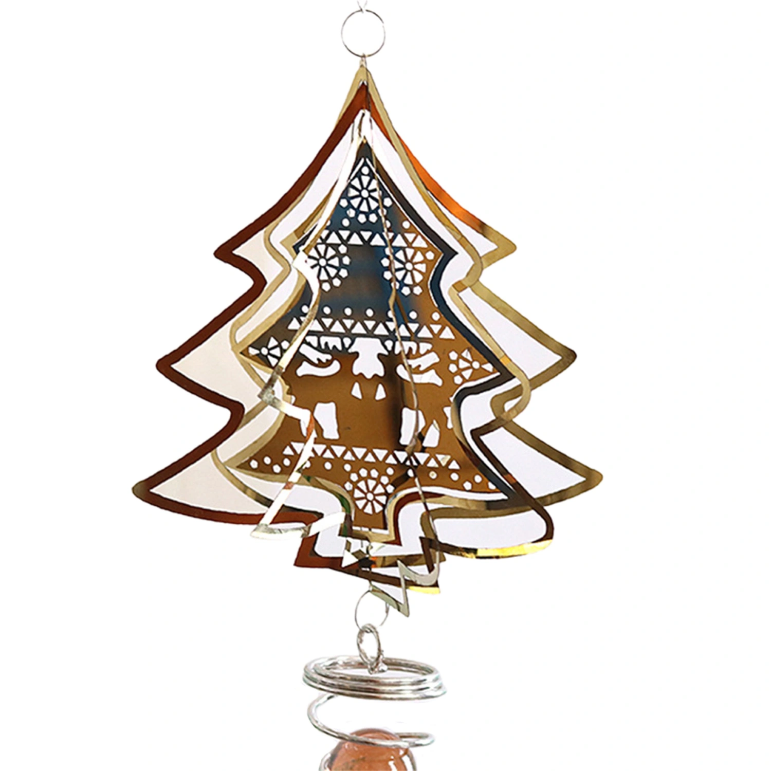 Home-Hanging Windbell Light Stainless Steel 3D Rotating Wind Chimes