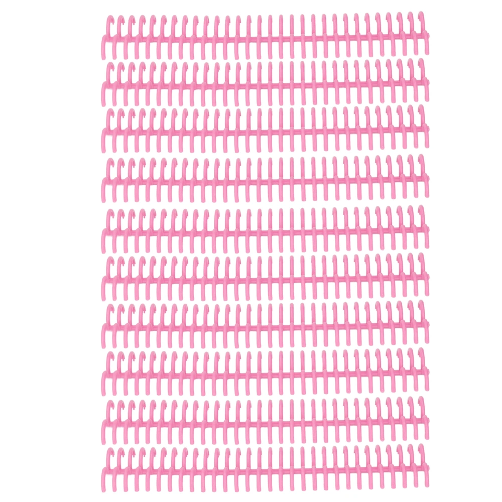 10 Pcs Loose Leaf Binding Spine 30 Holes 22mm Inner Diameter Wear Resistant Plastic Binding Rings Pink