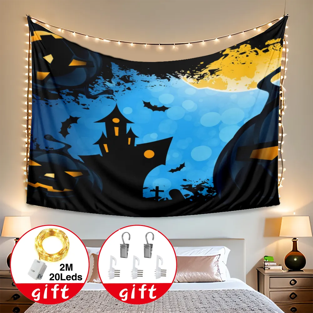 Halloween Decorative Tapestry, Happy Halloween Wall Tapestry, for Bedroom Living Room Holiday Wall Decor,#145