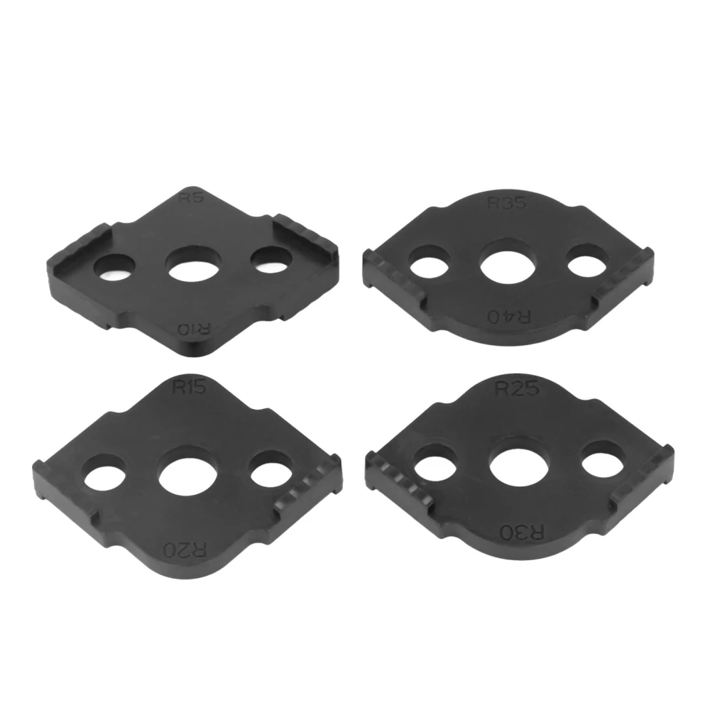 4 Pcs Radius Jig Router Template ABS Wear Resistant Woodworking Corner Radius Jig Half Rounded Corner Positioner Black