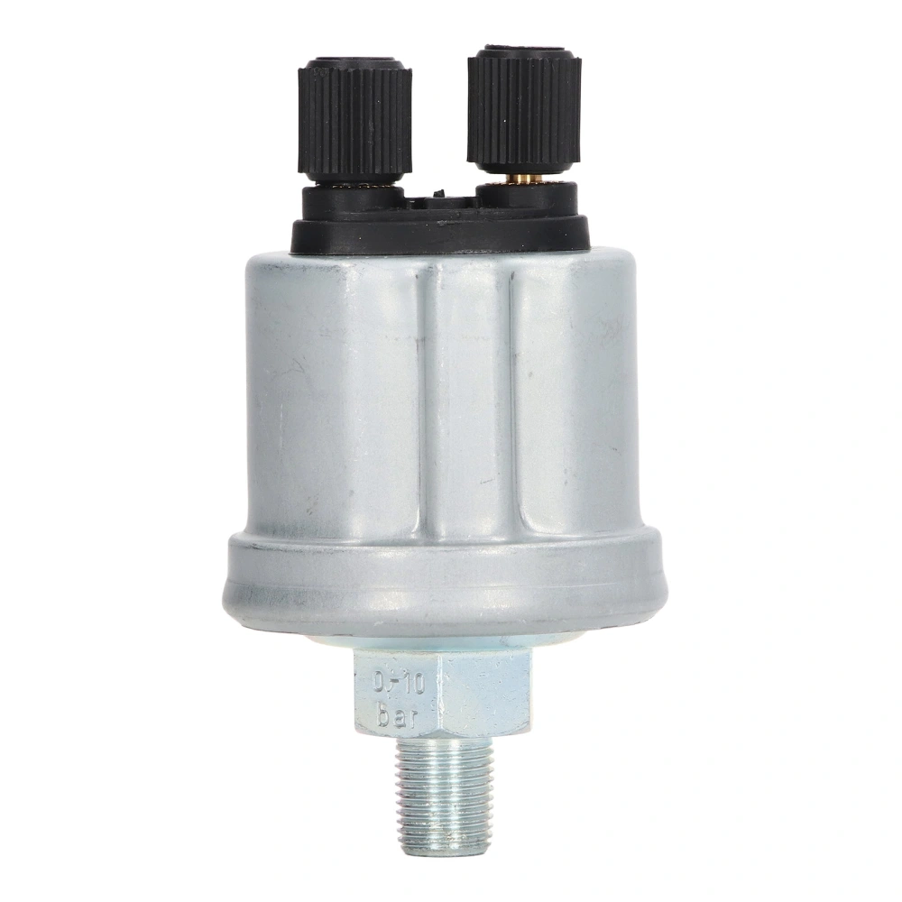 Oil Pressure Sensor Aluminium Alloy Stable Generator Oil Pressure Sensor for VDO 1/8 NPT 0‑10Bar Matte Finish Double Head