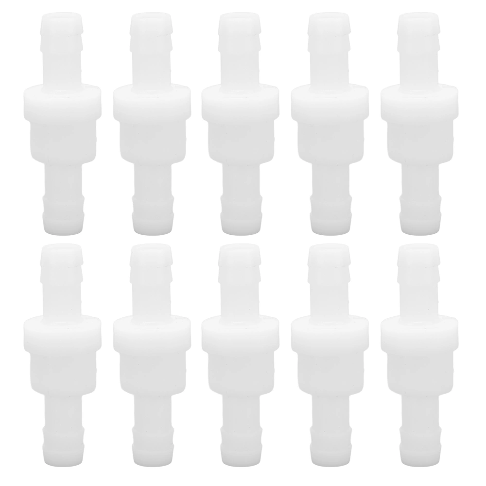 10Pcs Check Valve PE Single Way Aquarium Air Pump Non Return Valve for Chemical Industry 10mm White