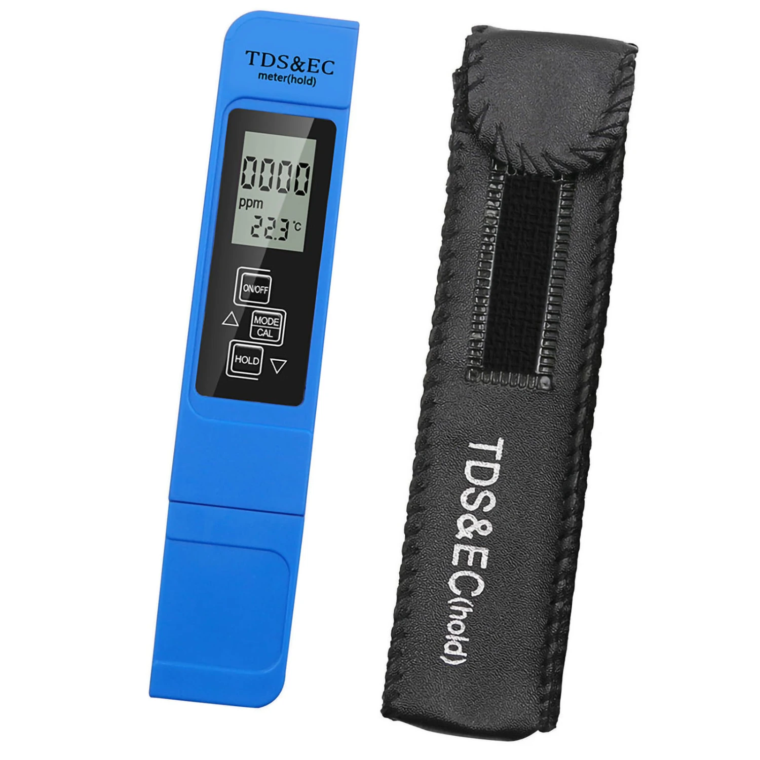 TDS EC Meter Portable Compact LCD Display 3 in 1 TDS EC Temperature Water Quality Test Pen for Aquarium Swimming Pool Blue