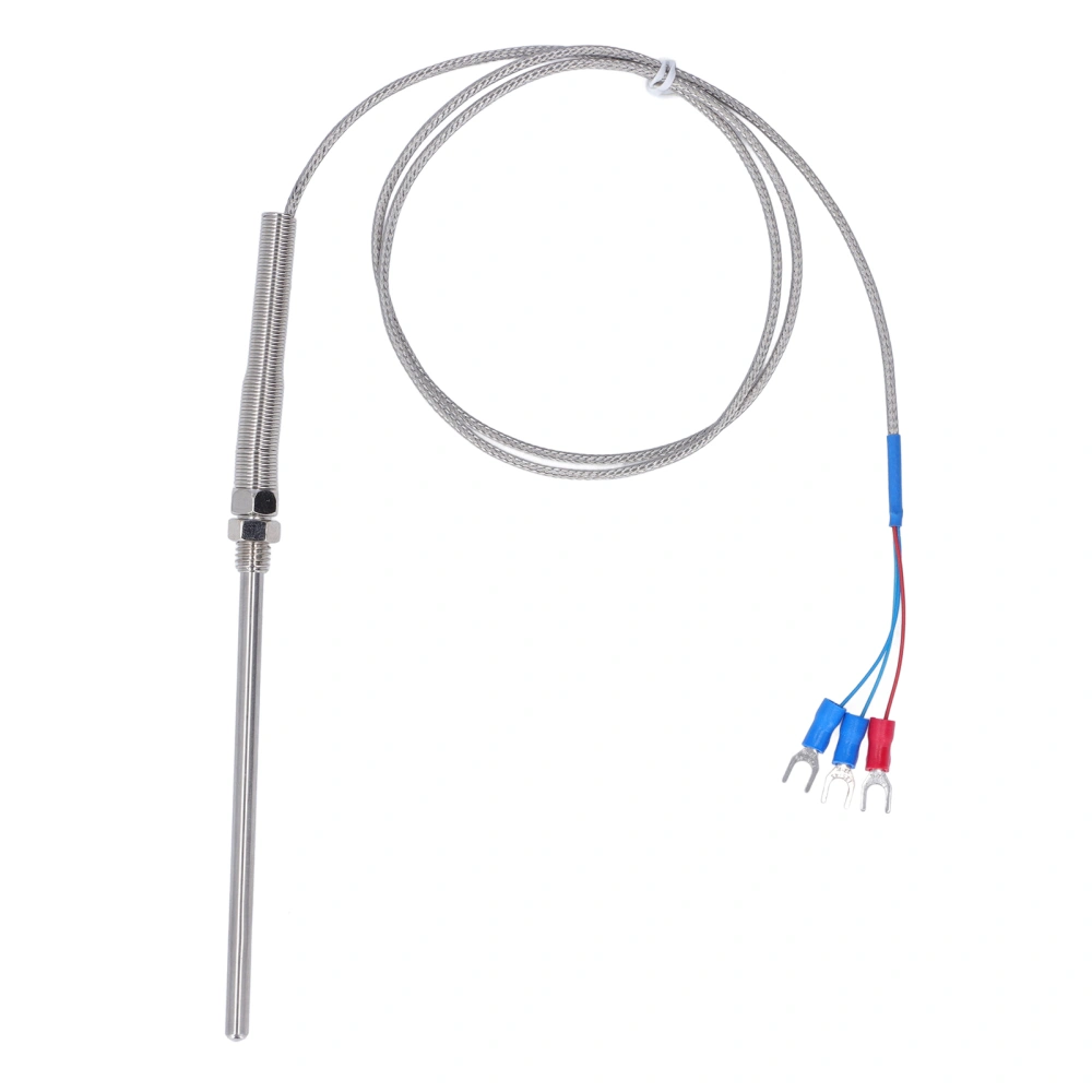 BERM 100mm Probe Thermocouple PT100 Temperature Sensor Probe 0‑400℃ 1 Meter Length