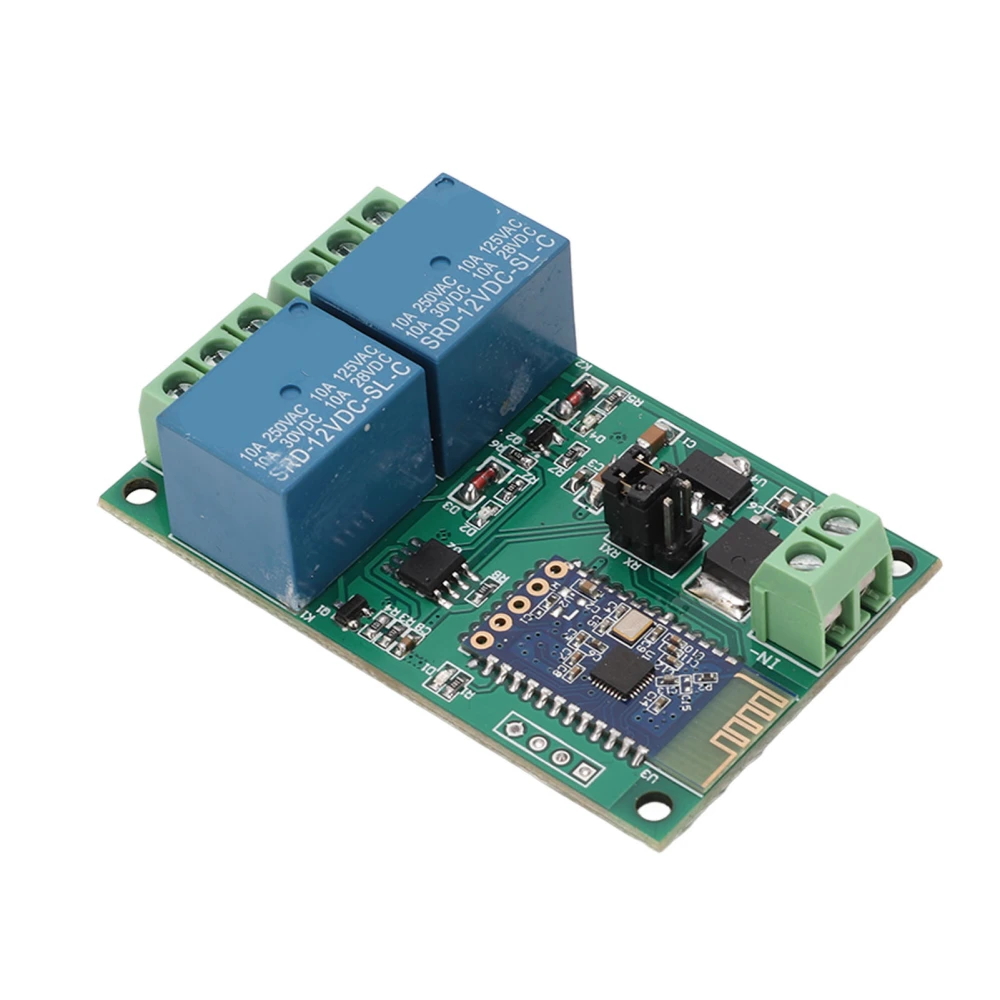 Relay Module 2 Channel Bluetooth Board APP Remote Switch Control with Light Indicator DC 12V