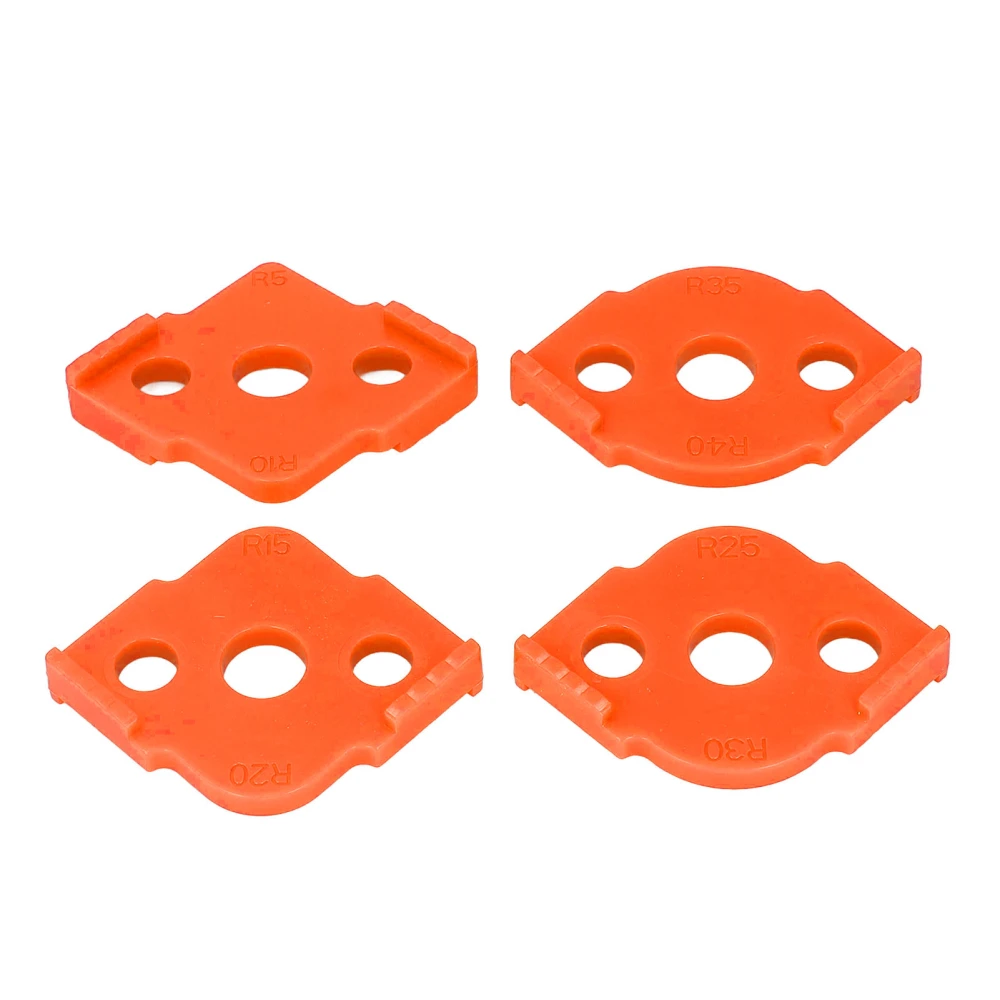 4 Pcs Radius Jig Router Template ABS Wear Resistant Woodworking Corner Radius Jig Half Rounded Corner Positioner Orange