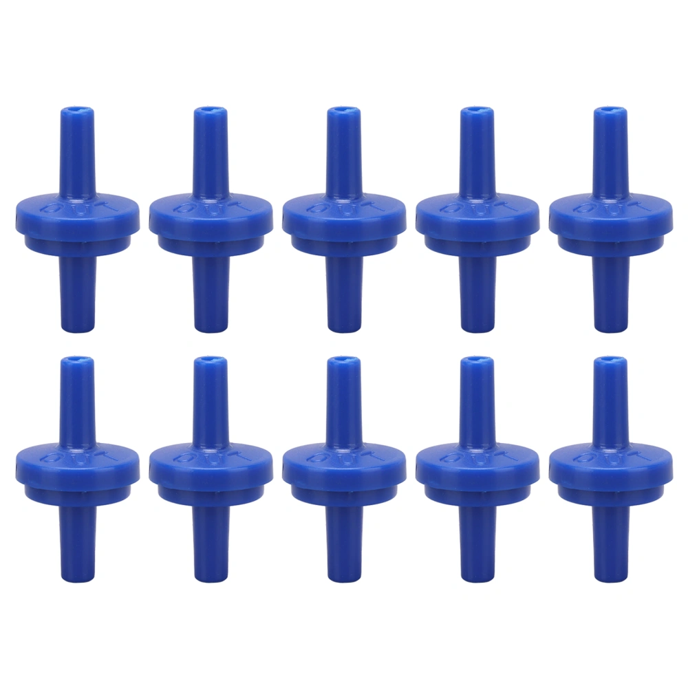 10Pcs Check Valve 1 Way PP Plastic Hose Water Stop Diaphragm Barb for Air Intake Feed 4mm Blue