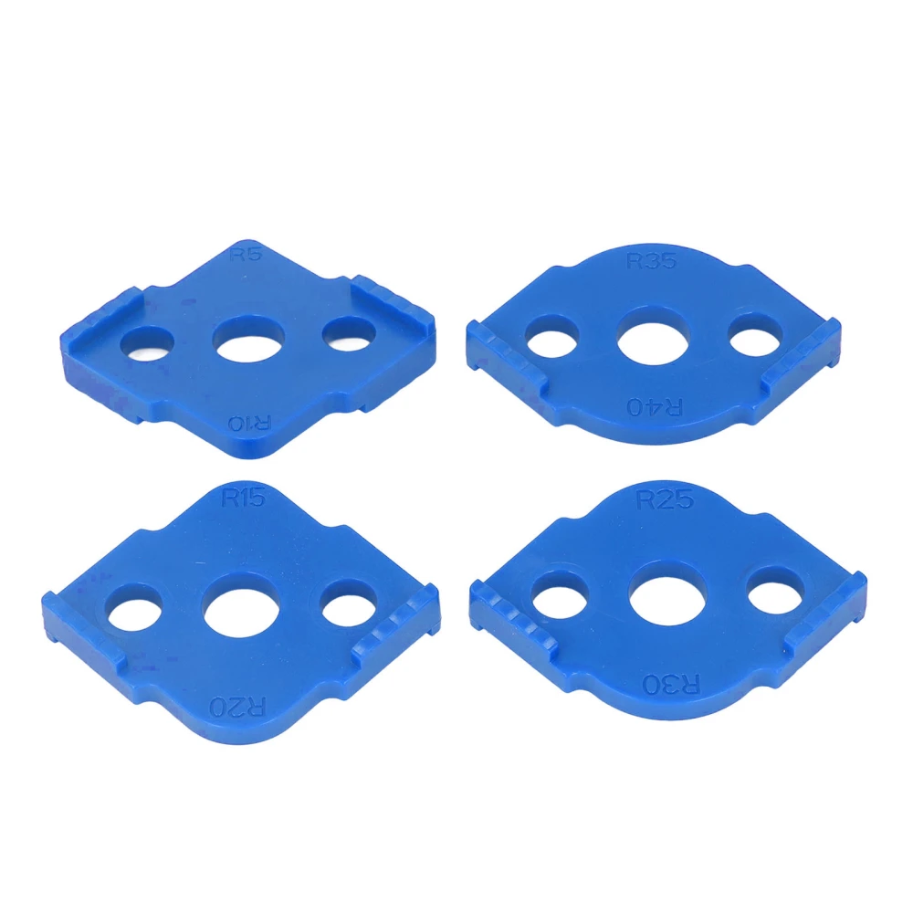 4 Pcs Radius Jig Router Template ABS Wear Resistant Woodworking Corner Radius Jig Half Rounded Corner Positioner Blue