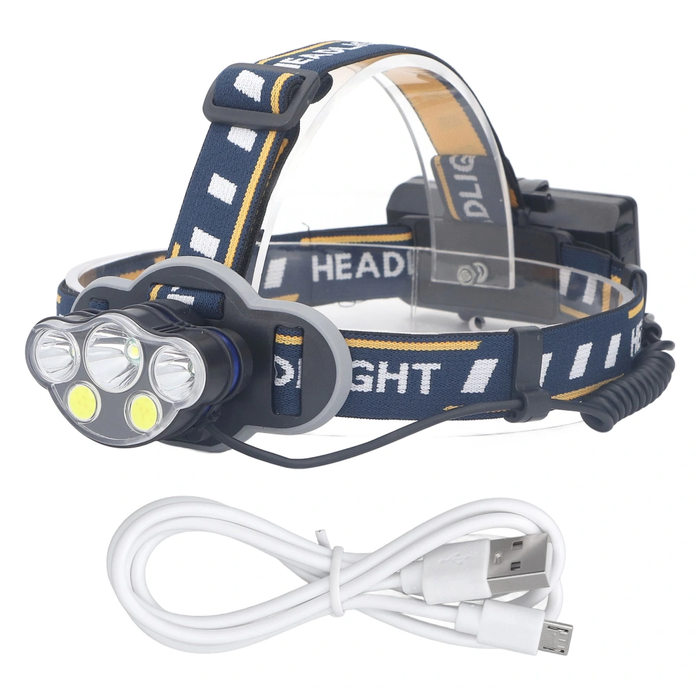 Rechargeable Headlamp 5 LED 560lm COB Strong USB Head Light Waterproof Flashlight