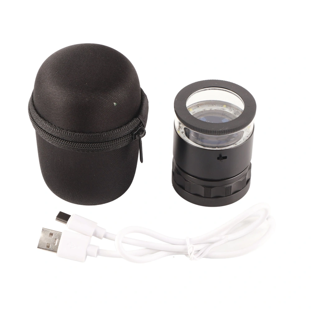 Illuminated Jewelers Loupe 6 LEDs 10X Rechargeable 28mm Field LED Jewelers Magnifier for Coin