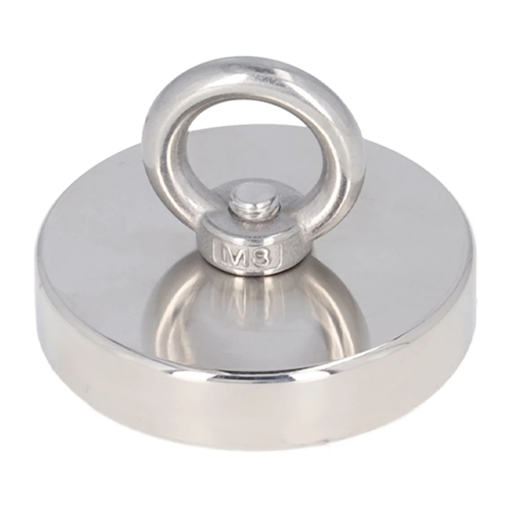 High Power Fishing Magnet NdFeB Stainless Steel Silver Neodymium Fishing Magnet with Ring Buckle 374.8lb