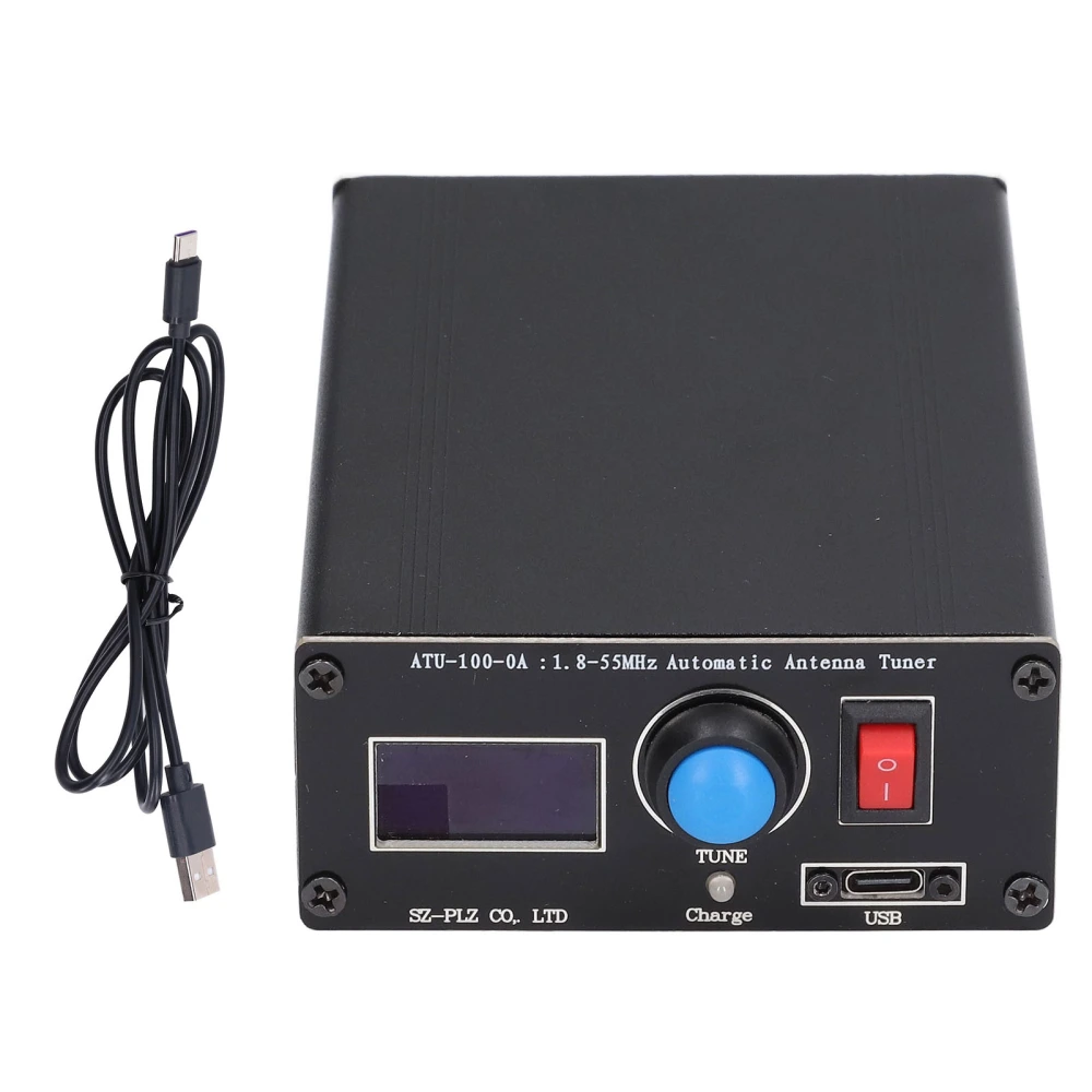 Mini Automatic Antenna Tuner 0.96in Display USB Charging Radio Tuner 1.8‑55Mhz ATU‑100