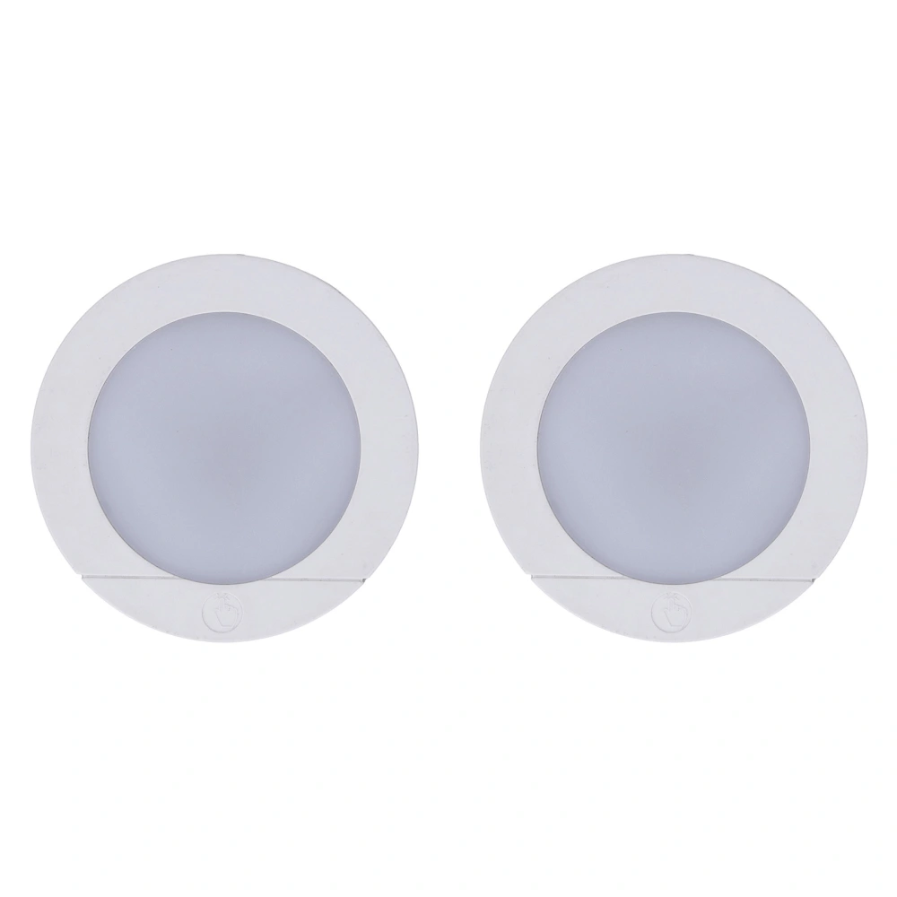 2Pcs LED Puck Light Battery Operated 20lm Touch Tap Stick On Wall Mounted Under Cabinet Round for Kitchen Lighting