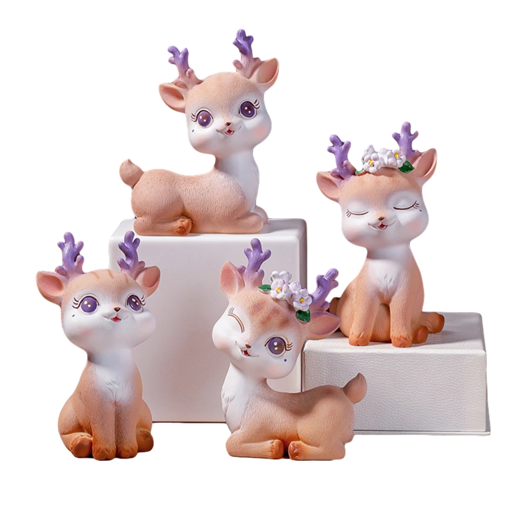 Sika Deer Ornaments, Deer Miniature for Cake/Party/Car Decorations