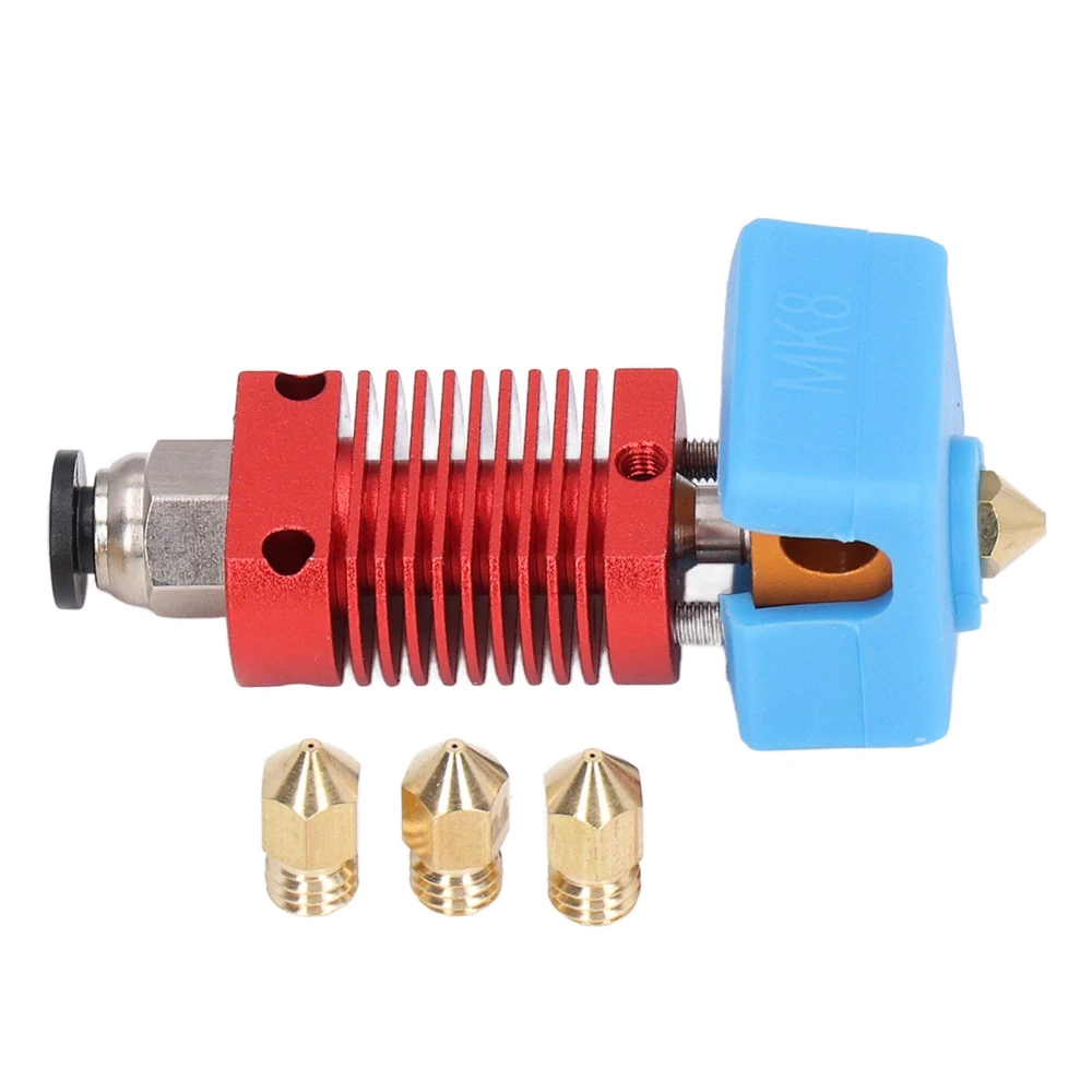 Extruder Head Replacement 4mm Brass MK8 Nozzles Kit 3D Printer Parts for CR‑10 Ender 3