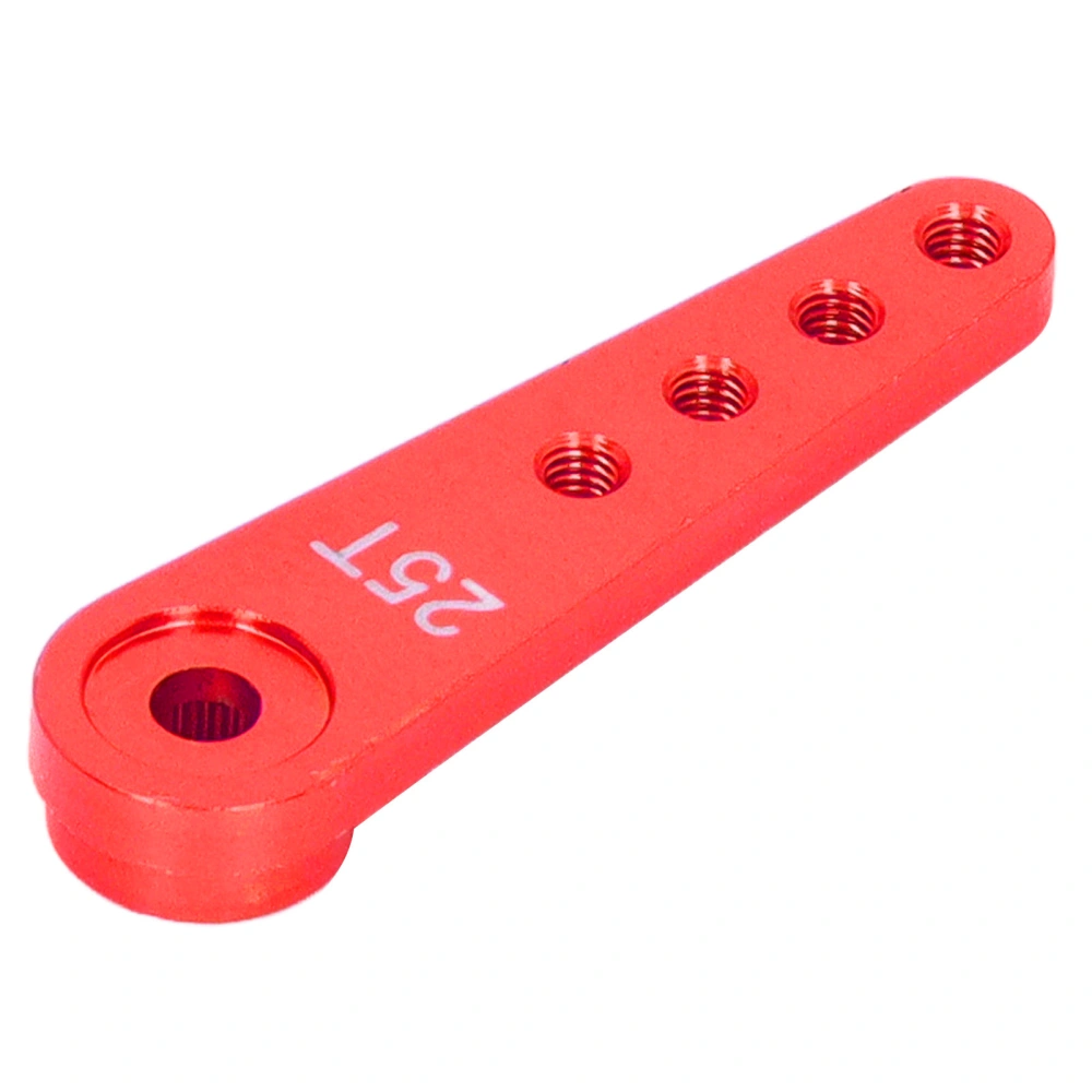 Servo Arm 1/8 1/10 Universal Lengthened 25T Single Sided Steering Aluminum Servo Horn Red