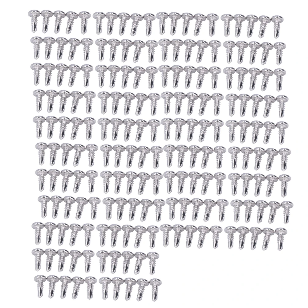 200 Pcs 304 Stainless Steel Screws 4.2x13mm Round Head Self Drilling Screw for Home Installation