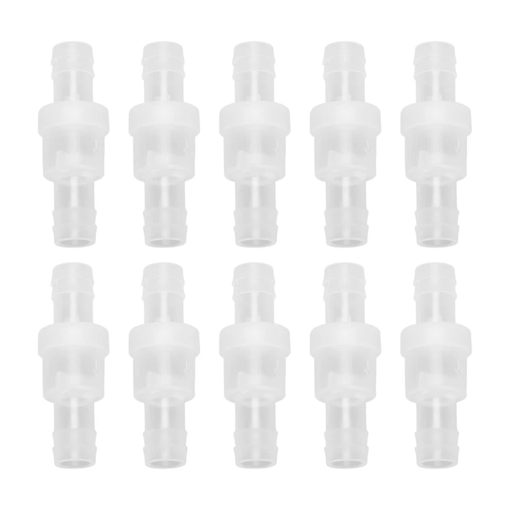 10 Pcs 1 Way Check Valve Translucent Water Stop Hose Check Valve with Spring for Chemical Industry 12mm/0.5in