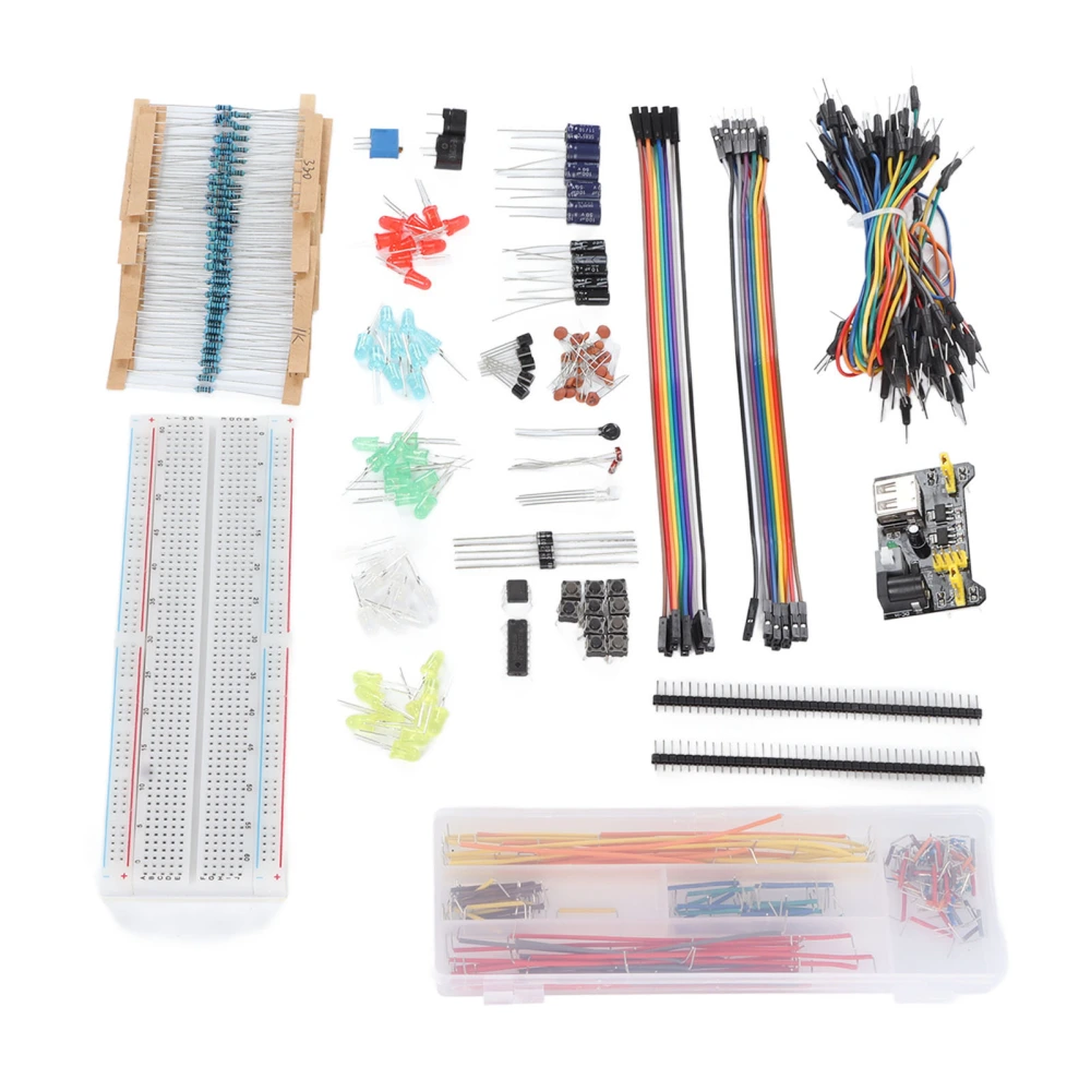 Electronics Kit Starter Fun Assortment Development Component with 830 Hole Breadboard for R3