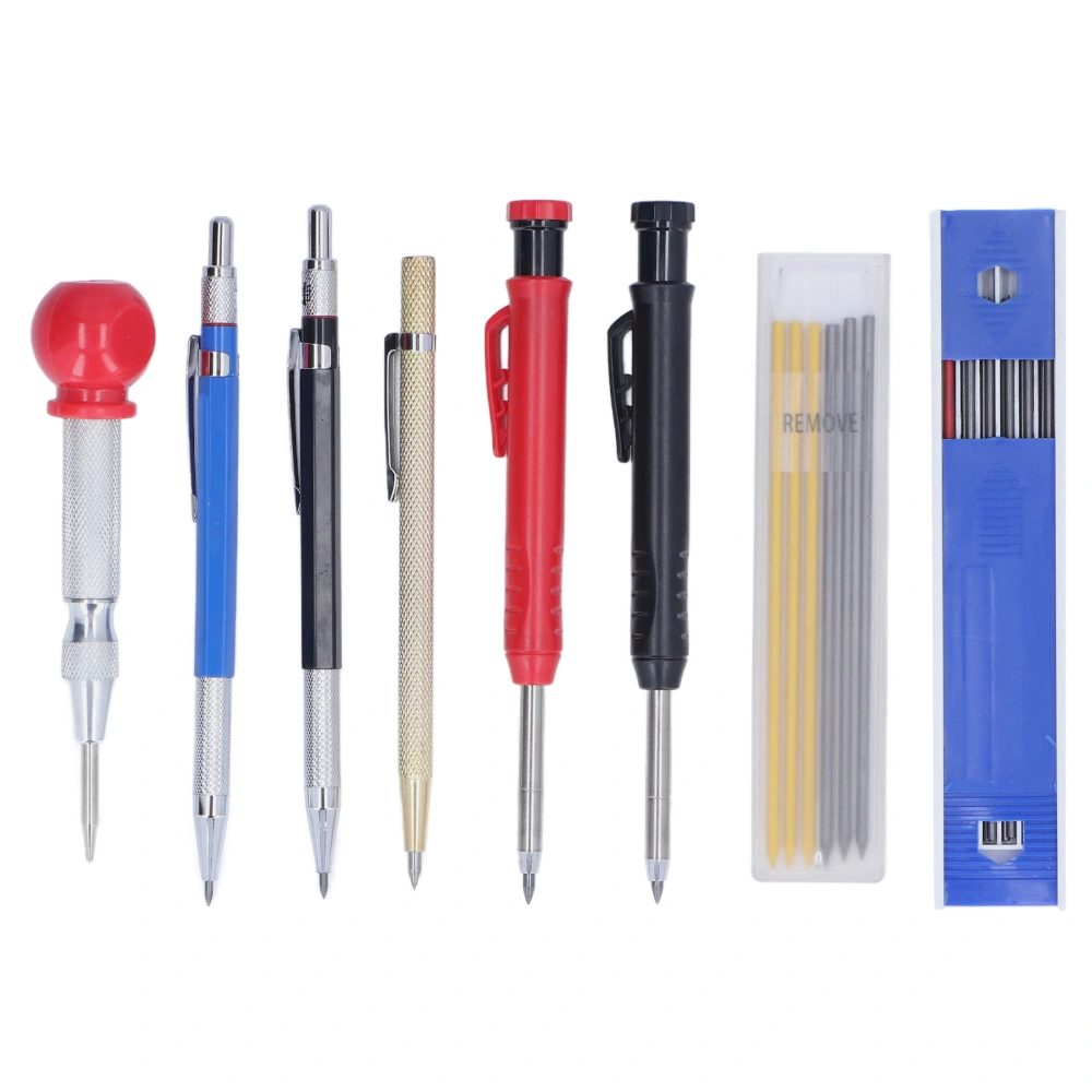 Carpenter Scriber Marking Kit Solid Mechanical Pencil with Refill Center Punch Carbide Marker