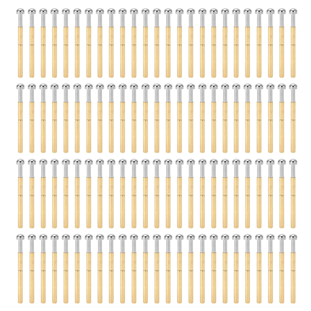 100pcs Pogo Pin Spring Test Tools Type 2.36mm/0.1in Tube Diameter 34mm/1.3in Length Brass Material PCB Testing Pins