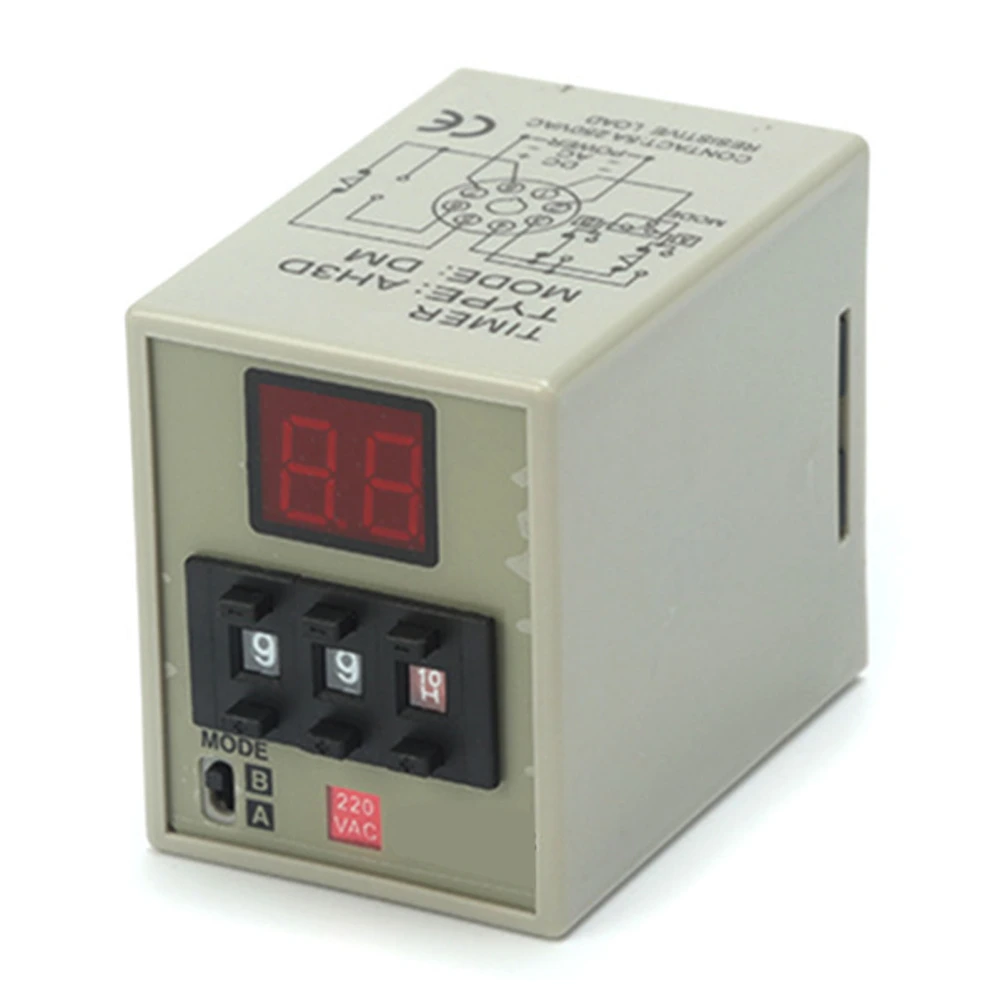 Digital Display Time Relay AH3D Adjustable Delay Limit Relay for Electrical Output Circuit